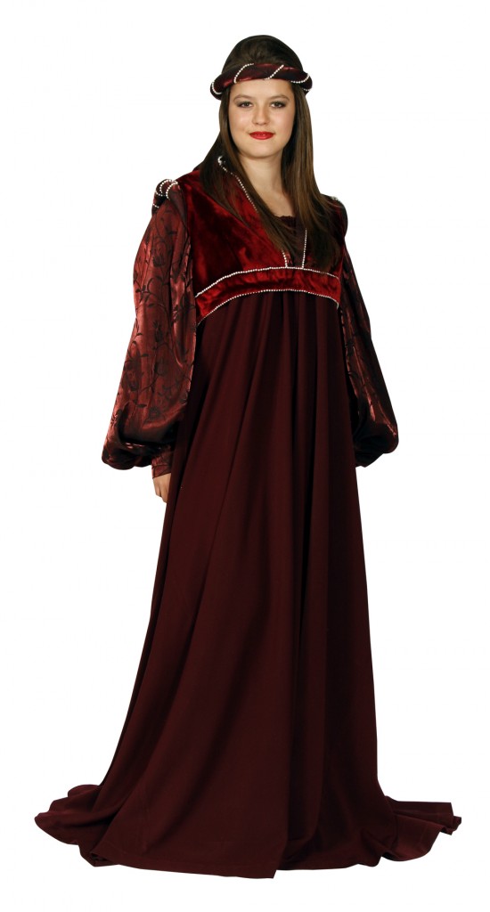 burgundy medieval dress