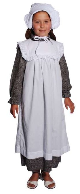 thumbnail image 2 of Child's White Cotton Frilled Apron – Victorian/Edwardian Maid Fancy Dress Costume 2 of 3